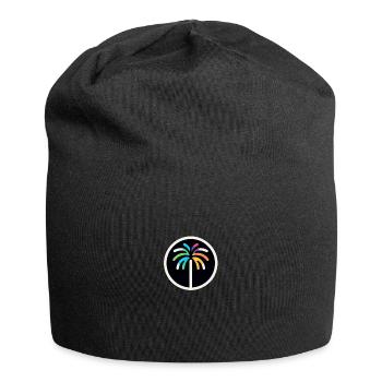 Tropische Eleganz - Jersey-Beanie - Schwarz - Vorne