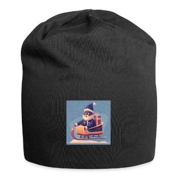 Santa's Sleigh - Jersey Beanie - black - Front