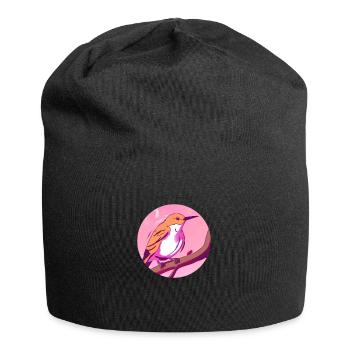 Spring Awakening Bird - Jersey Beanie - black - Front