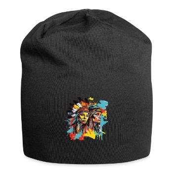 Native American Design Native American Woman - Jersey Beanie - black - Front