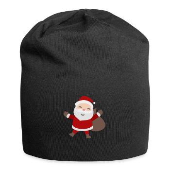 Weihnachtsmann - Jersey-Beanie - Schwarz - Vorne
