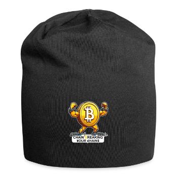 Bitcoin BTC - Chaîne brisant vos chaînes - Bonnet en jersey - noir - Devant