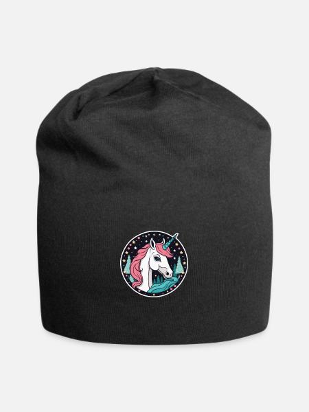 Einhorn Weihnachten Zeichnung - Jersey-Beanie - sort