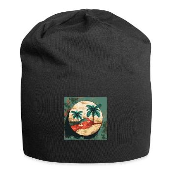 Palmiers à Cuba - Bonnet en jersey - noir - Devant