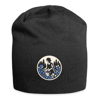 Heidelbeere - Jersey-Beanie - Schwarz - Vorne