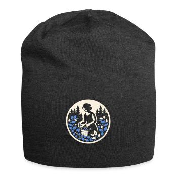 Heidelbeere - Jersey-Beanie - Anthrazit - Vorne