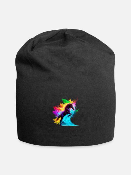 horse 1 - Jersey-Beanie - Schwarz