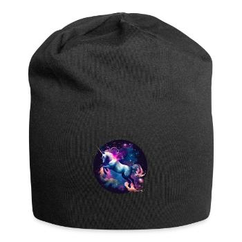 Magisches Einhorn - Jersey-Beanie - Schwarz - Vorne