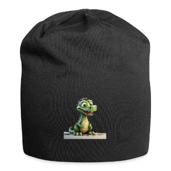 Drachen gibt’s nur in der Sagenwelt und Phantasie - Jersey-Beanie - Schwarz - Vorne