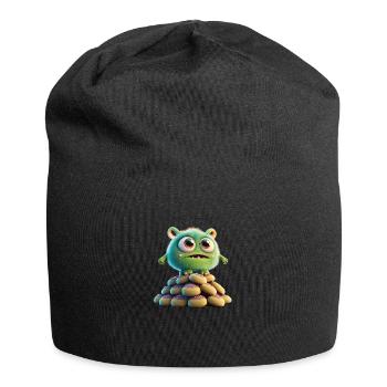 monstre mignon effrayant drôle effrayant assis sur un tas - Bonnet en jersey - noir - Devant