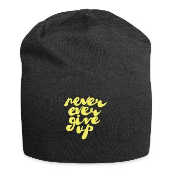 Gib niemals auf - Jersey-Beanie - Anthrazit - Vorne