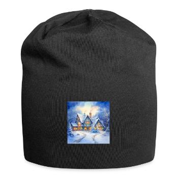 Snowy house - Jersey Beanie - black - Front