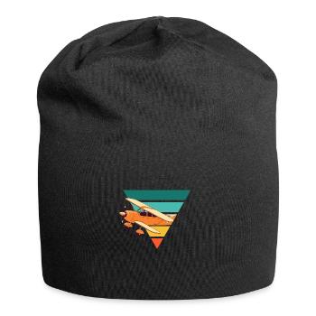 Vintage Airplane - Gift Idea - Jersey Beanie - black - Front