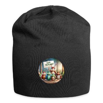 Sauvez la planète - Bonnet en jersey - noir - Devant