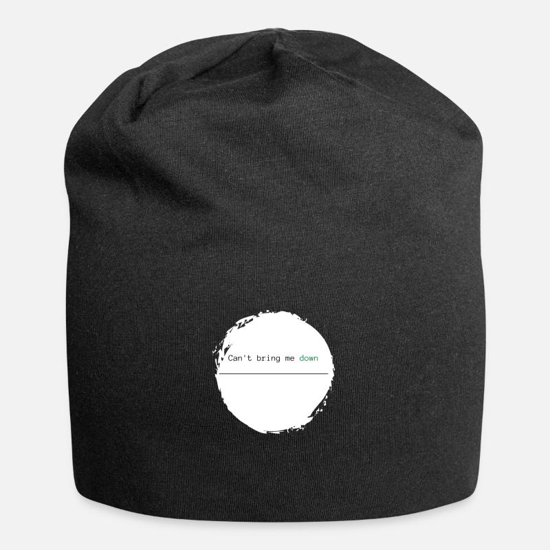 Funny saying - Can't bring me down green - Jersey Beanie - black