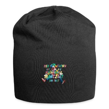 Der Clown ist die wichtigste Mahlzeit am Tag - Jersey-Beanie - Schwarz - Vorne