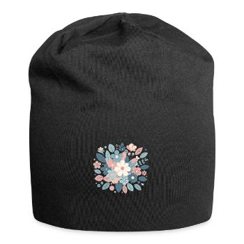 Composition floral couleur pastel - Bonnet en jersey - noir - Devant