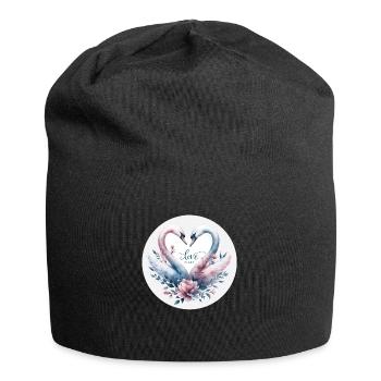 Cygne : L'amour tendre - Bonnet en jersey - noir - Devant