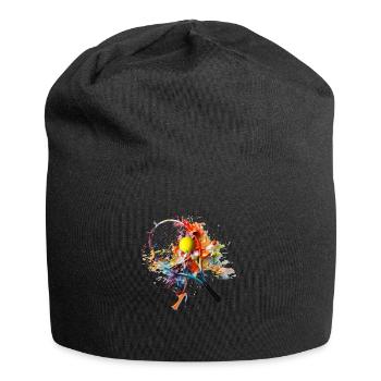 Tennis ist ein beliebter Sport - Jersey-Beanie - Schwarz - Vorne