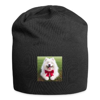 Samojede Welpe - Jersey-Beanie - Schwarz - Vorne