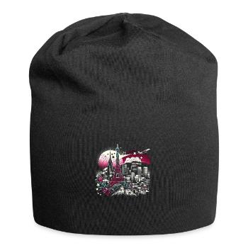Romantisches Paris Hollywood – Stadtzauber Kunst - Jersey-Beanie - Schwarz - Vorne