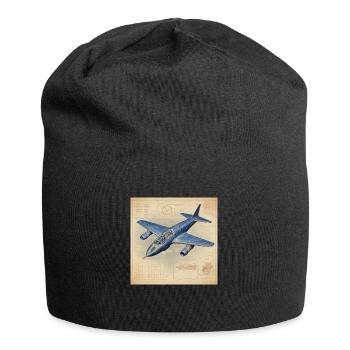 Plan d’un avion à réaction - Bonnet en jersey - noir - Devant