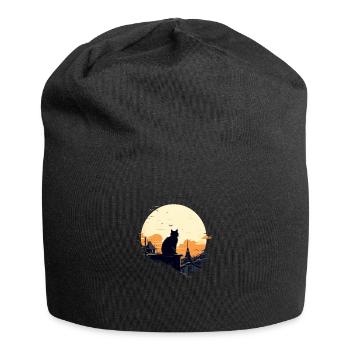 Lonely cat - Jersey Beanie - black - Front