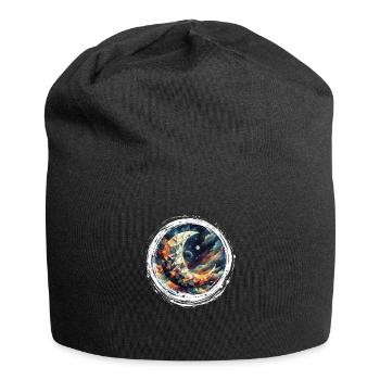 Moon Vector Triangles Space Nebula - Jersey Beanie - black - Front