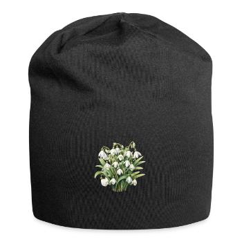Bouquet de perce-neige - Bonnet en jersey - noir - Devant