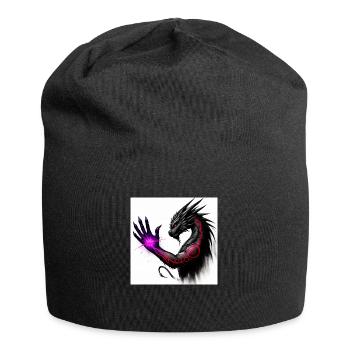 dragon staring at the hand birthmark - Jersey Beanie - black - Front