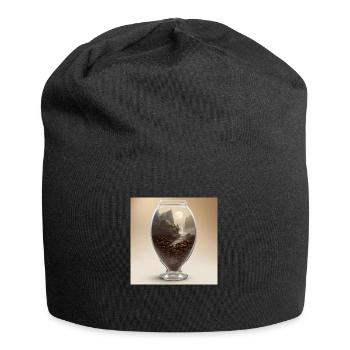 Calm in a Coffee Cup - Jersey Beanie - black - Front