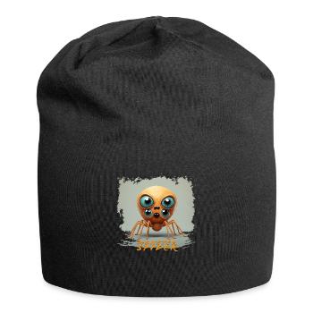 Monster Spinne: Knuffiges Monster mit Kulleraugen - Jersey-Beanie - Schwarz - Vorne