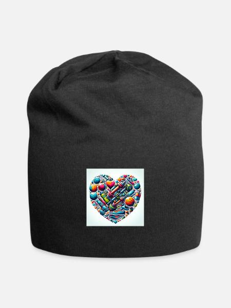 Heart of fitness - Jersey Beanie - black