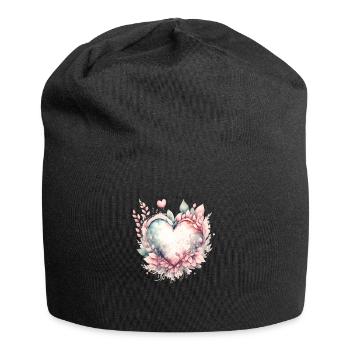 Herz für unendliche Liebe und Zuneigung - Jersey-Beanie - Schwarz - Vorne