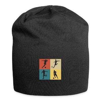 Retro Vintage Fußball - Jersey-Beanie - Schwarz - Vorne