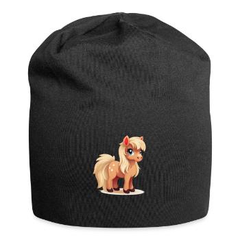Haflinger love in kawaii style - Jersey Beanie - black - Front