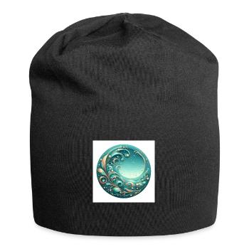 Türkiser Flair - Jersey-Beanie - Schwarz - Vorne