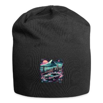 voiture vintage americaine et sportive - Bonnet en jersey - noir - Devant