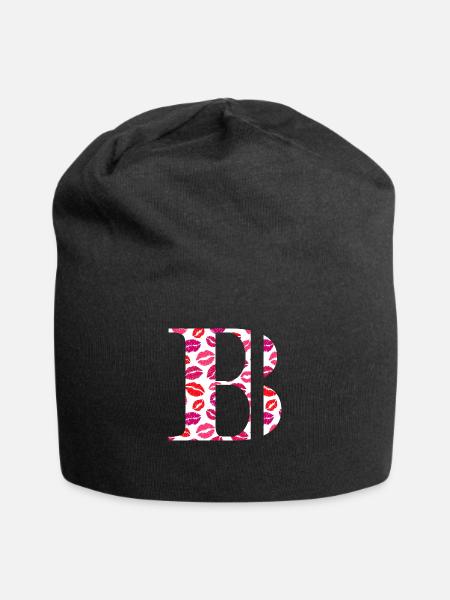 Buchstabe b Küsse - Jersey-Beanie - Schwarz