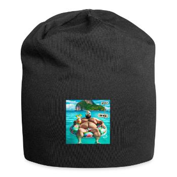 Tropische Insel - mentally I am here - Jersey-Beanie - Schwarz - Vorne