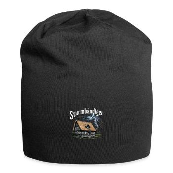 Sturmbegeisterte Gewitter Nacht Landhaus - Jersey-Beanie - Schwarz - Vorne