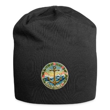 Küstendeern Vintage Anker - Jersey-Beanie - Schwarz - Vorne