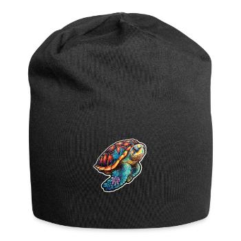 Sea Turtle Psychedelic - Jersey Beanie - black - Front
