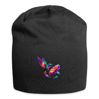 Vibrant & Colorful Hummingbird - Jersey Beanie - black - Front
