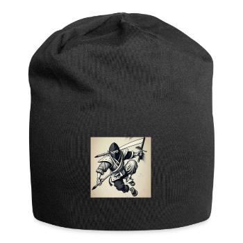 Ein Ninja mit schwarz-weißem Bleistift - Jersey-Beanie - Schwarz - Vorne