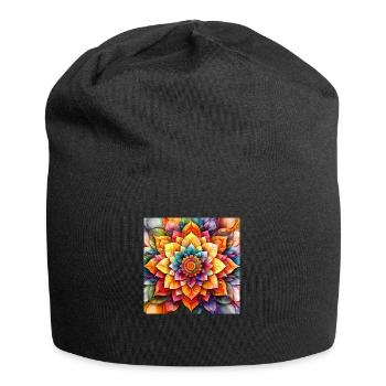 Mandala Time 2 - Jersey-Beanie - Schwarz - Vorne