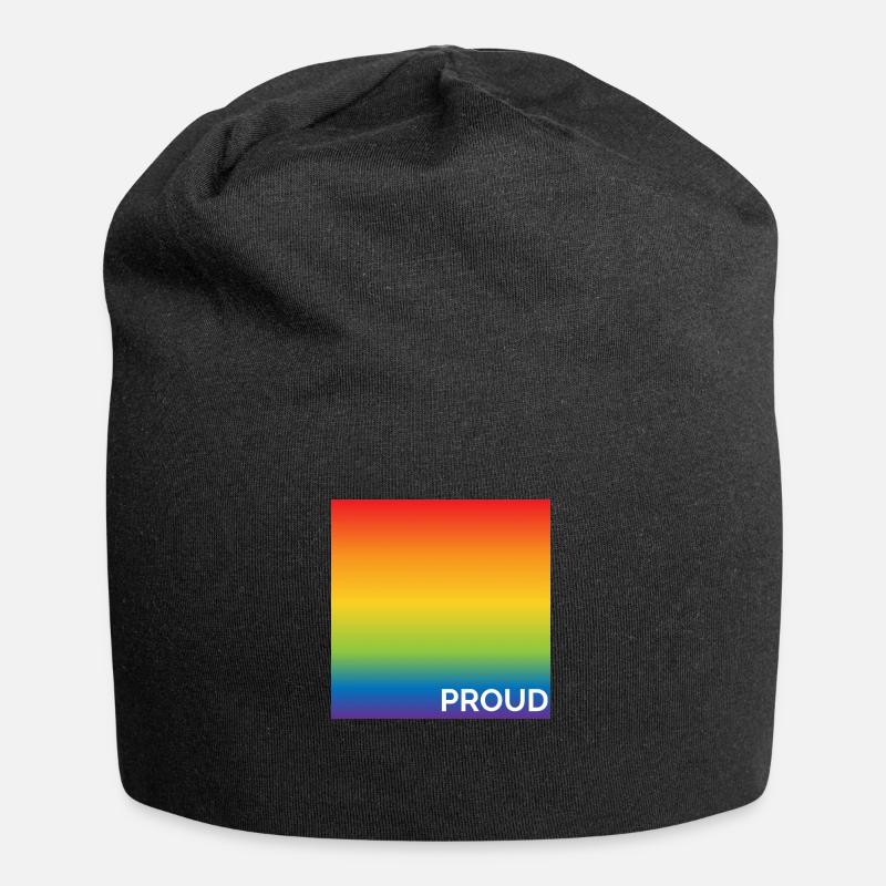 Rainbow Pride Flag - Jersey Beanie - black
