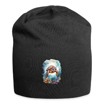 Meers Schildkröte unter Wasser - Jersey-Beanie - Schwarz - Vorne