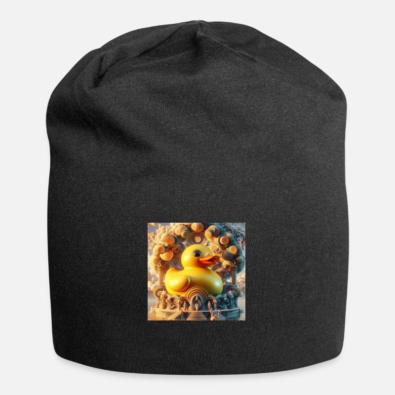 Rubber Duck in Delulu Hyperrealism - Jersey Beanie - black