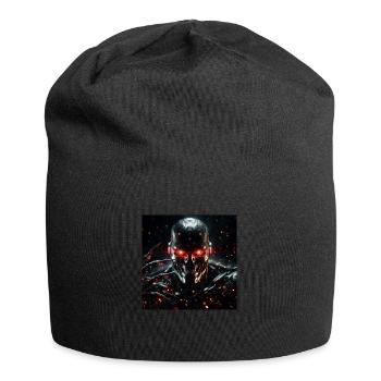 Cyborg mit roten Augen und Krallen - Jersey-Beanie - Schwarz - Vorne